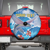 Personalized Barbados Fish Flying Spare Tire Cover With Stormy Sea Wave - Wonder Print Shop