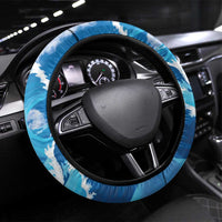Barbados Fish Flying Steering Wheel Cover With Stormy Sea Wave - Wonder Print Shop