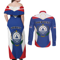 Personalized Cape Verde Coat Of Arms Couples Matching Off Shoulder Maxi Dress and Long Sleeve Button Shirt Sport Style - Wonder Print Shop