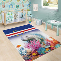 Cape Verde Manatee Area Rug Coral Reef With Flag Style - Wonder Print Shop