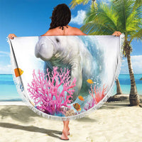 Cape Verde Manatee Beach Blanket Coral Reef With Flag Style - Wonder Print Shop