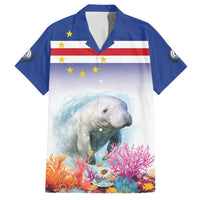 Cape Verde Manatee Family Matching Off Shoulder Maxi Dress and Hawaiian Shirt Coral Reef With Flag Style - Wonder Print Shop