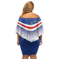 Cape Verde Manatee Family Matching Off Shoulder Short Dress and Hawaiian Shirt Coral Reef With Flag Style - Wonder Print Shop