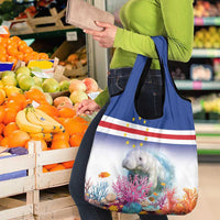 Cape Verde Manatee Grocery Bag Coral Reef With Flag Style