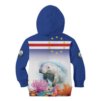 Cape Verde Manatee Kid Hoodie Coral Reef With Flag Style - Wonder Print Shop