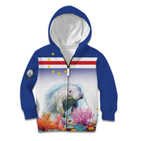 Cape Verde Manatee Kid Hoodie Coral Reef With Flag Style - Wonder Print Shop