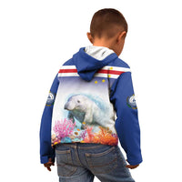 Cape Verde Manatee Kid Hoodie Coral Reef With Flag Style - Wonder Print Shop