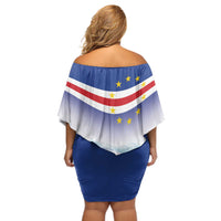 Cape Verde Manatee Off Shoulder Short Dress Coral Reef With Flag Style - Wonder Print Shop