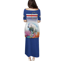 Cape Verde Manatee Puletasi Coral Reef With Flag Style - Wonder Print Shop