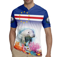 Cape Verde Manatee Rugby Jersey Coral Reef With Flag Style - Wonder Print Shop