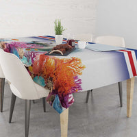 Cape Verde Manatee Tablecloth Coral Reef With Flag Style - Wonder Print Shop