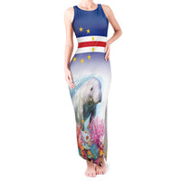 Cape Verde Manatee Tank Maxi Dress Coral Reef With Flag Style - Wonder Print Shop