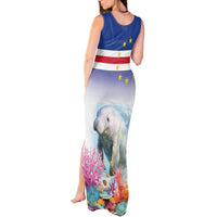 Cape Verde Manatee Tank Maxi Dress Coral Reef With Flag Style - Wonder Print Shop