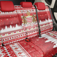 Monaco Christmas Back Car Seat Cover Joyeux Noel Coat Of Arms - Wonder Print Shop