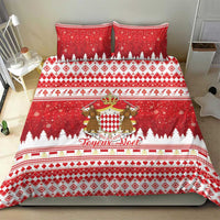 Monaco Christmas Bedding Set Joyeux Noel Coat Of Arms - Wonder Print Shop