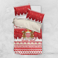 Monaco Christmas Bedding Set Joyeux Noel Coat Of Arms - Wonder Print Shop