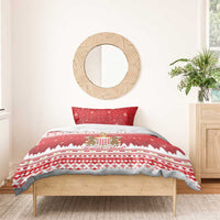 Monaco Christmas Bedding Set Joyeux Noel Coat Of Arms - Wonder Print Shop