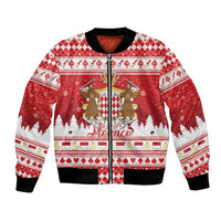 Monaco Christmas Bomber Jacket Joyeux Noel Coat Of Arms - Wonder Print Shop