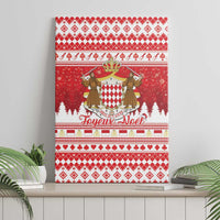 Monaco Christmas Canvas Wall Art Joyeux Noel Coat Of Arms - Wonder Print Shop