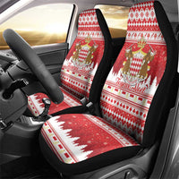 Monaco Christmas Car Seat Cover Joyeux Noel Coat Of Arms - Wonder Print Shop