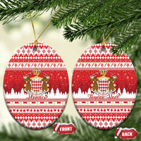 Monaco Christmas Ceramic Ornament Joyeux Noel Coat Of Arms - Wonder Print Shop