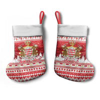 Monaco Christmas Stocking Joyeux Noel Coat Of Arms - Wonder Print Shop