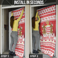 Monaco Christmas Door Cover Joyeux Noel Coat Of Arms - Wonder Print Shop