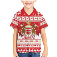 Monaco Christmas Family Matching Mermaid Dress and Hawaiian Shirt Joyeux Noel Coat Of Arms - Wonder Print Shop