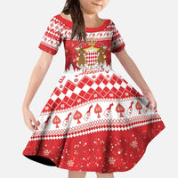 Monaco Christmas Family Matching Off The Shoulder Long Sleeve Dress and Hawaiian Shirt Joyeux Noel Coat Of Arms - Wonder Print Shop