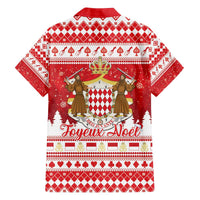 Monaco Christmas Family Matching Off The Shoulder Long Sleeve Dress and Hawaiian Shirt Joyeux Noel Coat Of Arms - Wonder Print Shop
