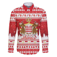 Monaco Christmas Family Matching Off The Shoulder Long Sleeve Dress and Hawaiian Shirt Joyeux Noel Coat Of Arms - Wonder Print Shop