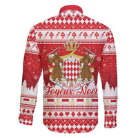 Monaco Christmas Family Matching Off The Shoulder Long Sleeve Dress and Hawaiian Shirt Joyeux Noel Coat Of Arms - Wonder Print Shop