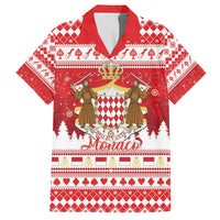 Monaco Christmas Family Matching Off Shoulder Short Dress and Hawaiian Shirt Joyeux Noel Coat Of Arms - Wonder Print Shop