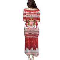 Monaco Christmas Family Matching Puletasi and Hawaiian Shirt Joyeux Noel Coat Of Arms - Wonder Print Shop