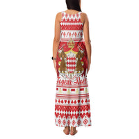 Monaco Christmas Family Matching Tank Maxi Dress and Hawaiian Shirt Joyeux Noel Coat Of Arms - Wonder Print Shop