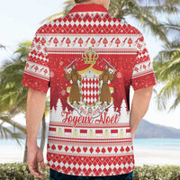 Monaco Christmas Hawaiian Shirt Joyeux Noel Coat Of Arms - Wonder Print Shop