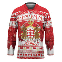 Monaco Christmas Hockey Jersey Joyeux Noel Coat Of Arms - Wonder Print Shop