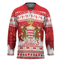 Monaco Christmas Hockey Jersey Joyeux Noel Coat Of Arms - Wonder Print Shop