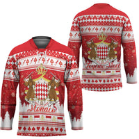 Monaco Christmas Hockey Jersey Joyeux Noel Coat Of Arms - Wonder Print Shop