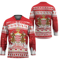 Monaco Christmas Hockey Jersey Joyeux Noel Coat Of Arms - Wonder Print Shop