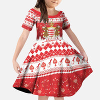 Monaco Christmas Kid Short Sleeve Dress Joyeux Noel Coat Of Arms - Wonder Print Shop