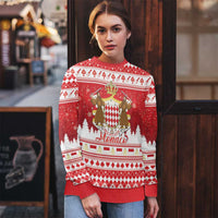 Monaco Christmas Ugly Christmas Sweater Joyeux Noel Coat Of Arms - Wonder Print Shop