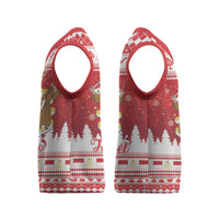 Monaco Christmas Knitted V-Neck Vest Joyeux Noel Coat Of Arms - Wonder Print Shop