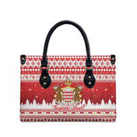 Monaco Christmas Leather Bag Joyeux Noel Coat Of Arms - Wonder Print Shop