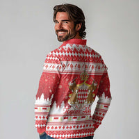 Monaco Christmas Long Sleeve Polo Shirt Joyeux Noel Coat Of Arms - Wonder Print Shop