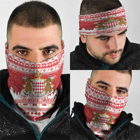 Monaco Christmas Neck Gaiter Joyeux Noel Coat Of Arms - Wonder Print Shop