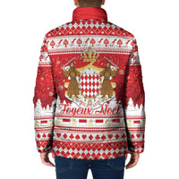Monaco Christmas Padded Jacket Joyeux Noel Coat Of Arms - Wonder Print Shop