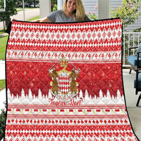 Monaco Christmas Quilt Joyeux Noel Coat Of Arms - Wonder Print Shop