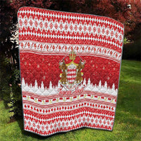 Monaco Christmas Quilt Joyeux Noel Coat Of Arms - Wonder Print Shop
