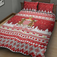 Monaco Christmas Quilt Bed Set Joyeux Noel Coat Of Arms - Wonder Print Shop